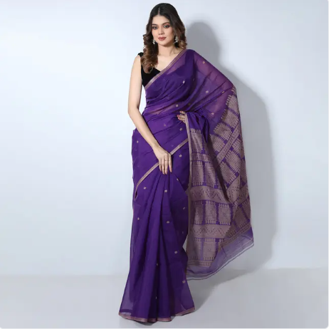 Purple color Cotton Saree